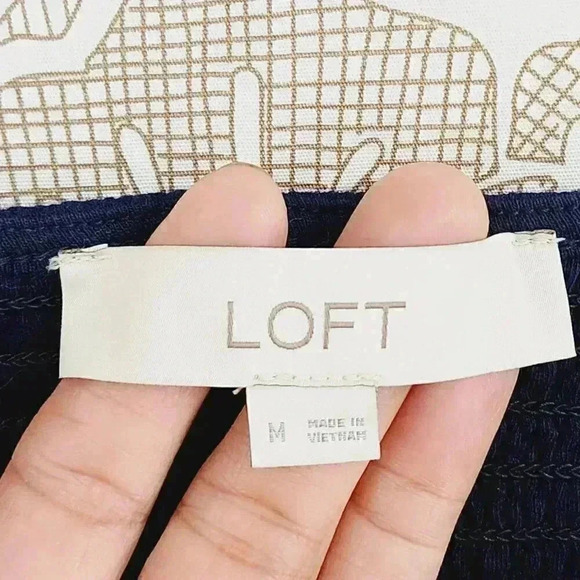 Loft Square neck Cut out Puff Sleeve Crop Top Women's M 1679 - Picture 4 of 7